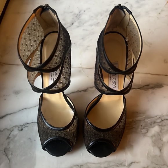 Jimmy Choo black lace booties / heels - Picture 3 of 7